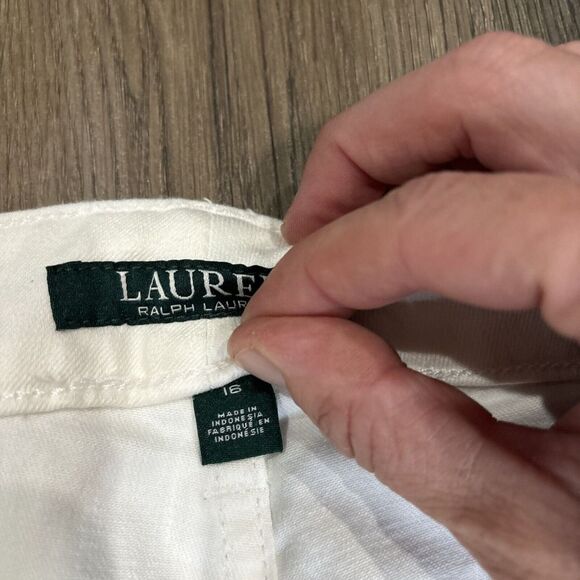 LAUREN RALPH LAUREN RLL Jeans Women's 16‎ White Premier Straight Stretch - Picture 6 of 10